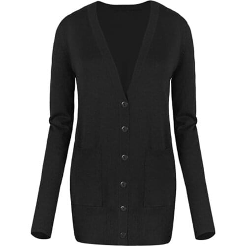 100% Merino Wool Long sleeve cardigan Womens Lightweight Merino Wool Cardigan Button Down Basic Cardigan Sweater Size S-XXL