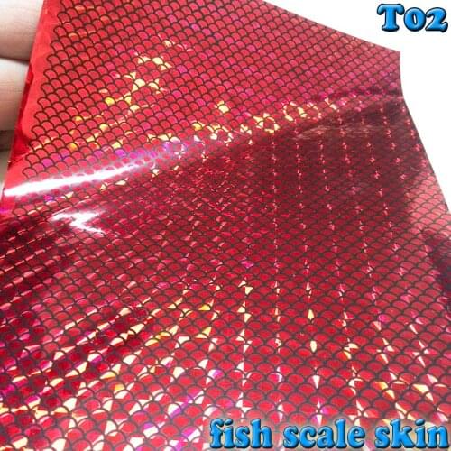 2018 new lure stickers fish scale skin color red size:10cm*15cm papers:10pcs/lot model:T02 flash tape lure