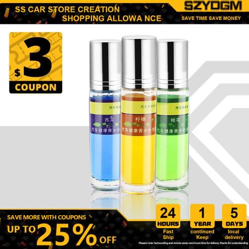 3pcs Flavors Can Be Replaced Car Perfume Essential Oil Replenisher Plant Spice Blue Cologne Green Osmanthus Yellow Lemon Flavor
