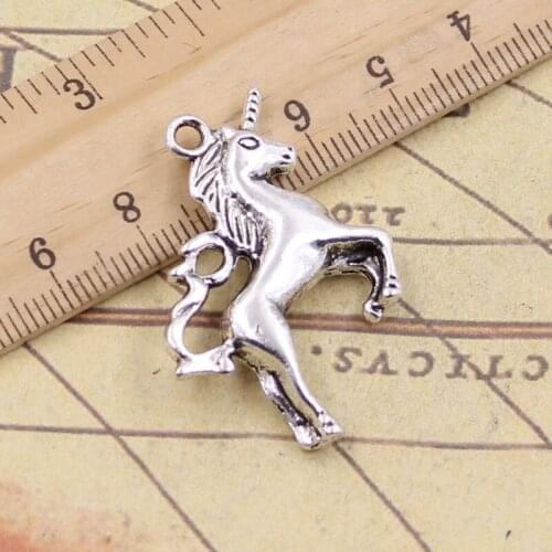 5pcs Charms Horse Unicorn 39x27mm Antique Silver Pendants Making DIY Handmade Tibetan Silver Finding Jewelry For Bracelet