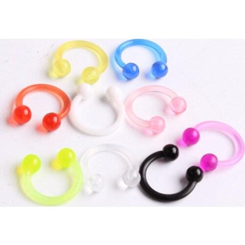 1PC Acrylic Nose Rings Tragus Helix Earrings Nose Hoop Ring Body Jewelry Piercing Unisex Gauge Nose Hoop Piercing Earrings