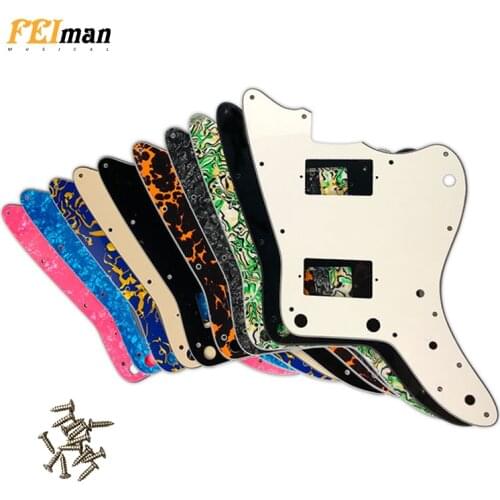 Pleroo Guitar accessories pickguard and 13 screws for MIJ Jazzmaster guitar with PAF Humbuckers and without upper control button