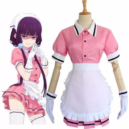 Anime BLEND S Maika Sakuranomiya Cosplay Costume Kaho Hinata Maid Apron Dress Uniform Women Halloween Carnival Party Costume