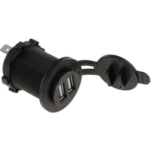 Socket Dual USB Car Power Outlet Waterproof Marine Cigarette Lighter Adapter