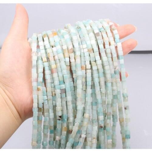 Natural Emperor Stone Beads Square Shape Amazonite Scattered Beads For Jewelry Making DIY Charm Bracelet Necklace 38cm