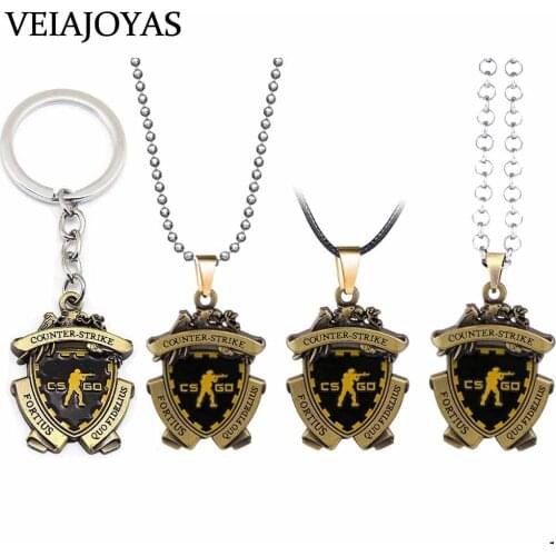 Game CS GO Medal Pendant Necklace Men Alloy Counter Strike CSGO Long Necklace Women Jewelry Fans Keychain Souvenir kolye collare