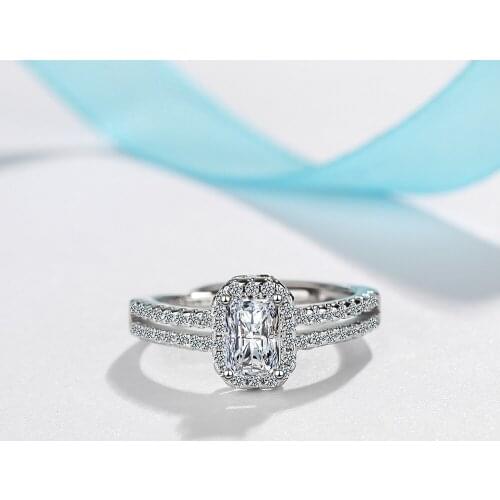 Zircon Rings for Women Vintage 925 Sterling Silver Ring Fine Jewelry Wedding Engagement Bridal Gifts White Crystal Bijoux