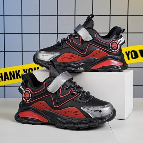 Autumn Children Fashion Mesh Breathable Running Shoes Boys Leather Sneakers Baby Casual Tennis Sports Shoes Kids Zapatillas