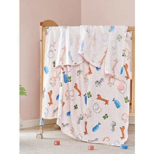 Double-layer bamboo cotton gauze baby blanket newborn swaddling towel bath towel muslin baby accessories newborn baby stuff