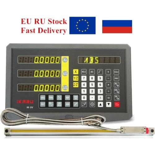 EU Fivetecnc 3 axis Digital Readout with 3pcs linear scale travel 100-1020mm for milling lathe machine dro display complete set
