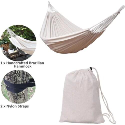 Outdoor Travel Camping Garden Balcony Cotton Cloth Hammock Hanging Swing Bed