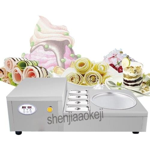 Commercial Desktop Fried Ice Cream Machine Stainless Steel Single Round Pan Fry Yogurt Machine Fried Ice Roll machine 220v 740w