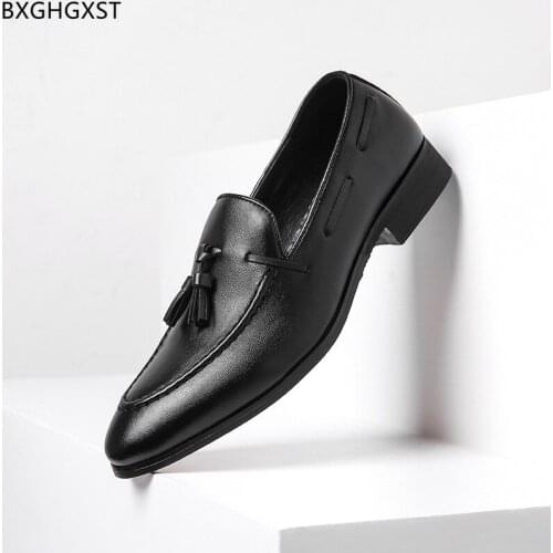 Brown Men Dress Shoes Mens Loafers Leather Shoes Men Classic Black Office Shoes for Men 2021 Chaussure Homme Zapatos De Hombre