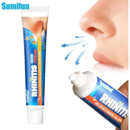 1Pc Sumifun Rhinitis Cream Allergic Sinusitis Treatment Nasal Congestion Sneezing Itchy Runny Nose Oil Refresh Mint Ointment