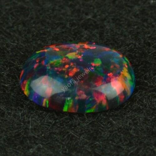 Lab created opal gems 6*8mm-13*18mm oval cabochon OP33 black opal stone for jewelry making