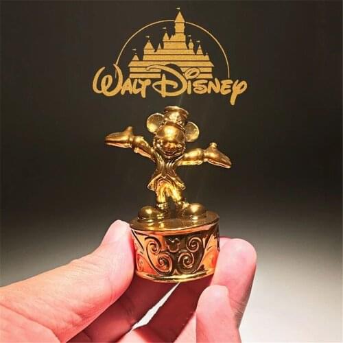 Disney Mickey Mouse golden 5.5cm mini Action Figures Posture Doll Toys model children room Decoration for kids gift
