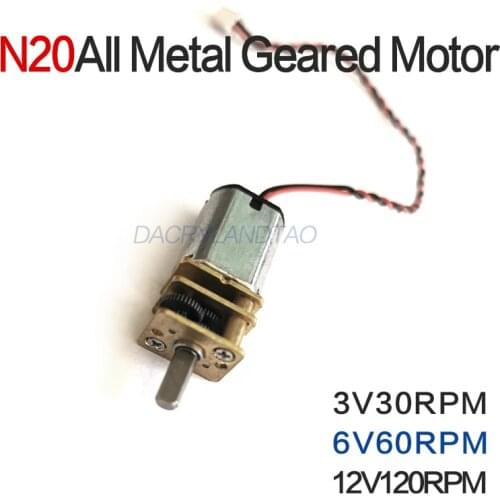 DC3V/6V/12V 12GA-N20 Mini Micro Metal Gear Motor with Gearwheel Motors 30RPM 60RPM 120RPM