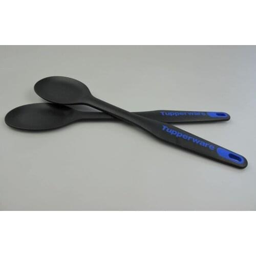 Tupperware Multi-Purpose Spoon, Ready Cooking Spoon (2) Black-Blue, Mixing Spoon, TOP-Cooking Spoon
