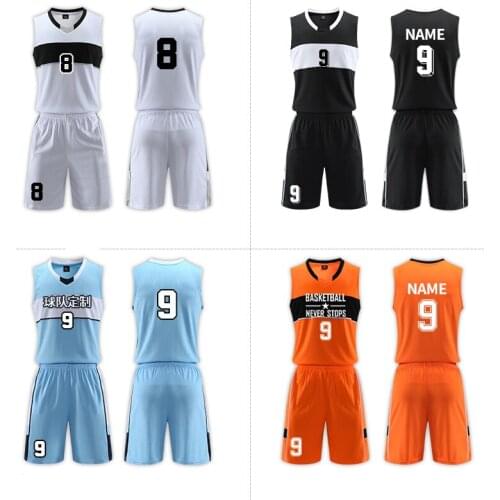 DIY kids men throwback basketball jersey set blank college tracksuits breathable basketball training jerseys uniforms customized