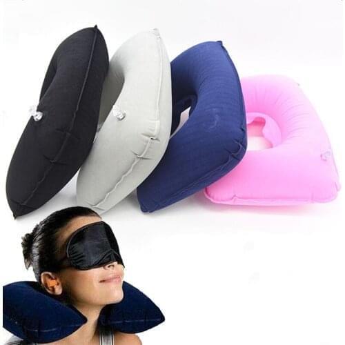 Inflatable U Shape Neck Cushion Travel Pillow Office Airplane Driving Nap Support Head Rest Health Care Decorative