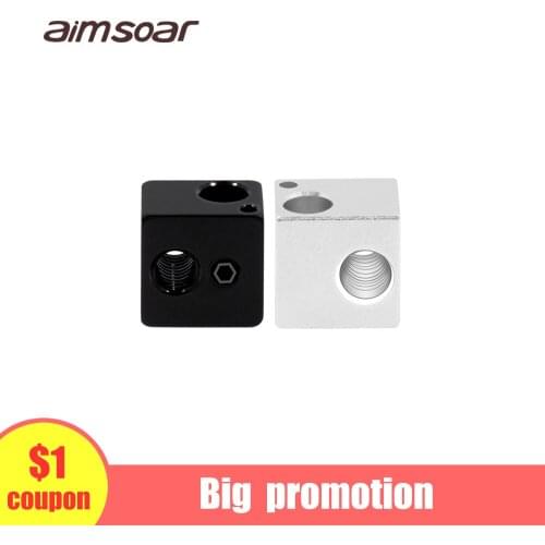 V5 Heater Block Aluminum 3D Printer Parts E3D V5 heat Block for 16*16*12mm J-head Hotend Bowden Extruder To Thermistor