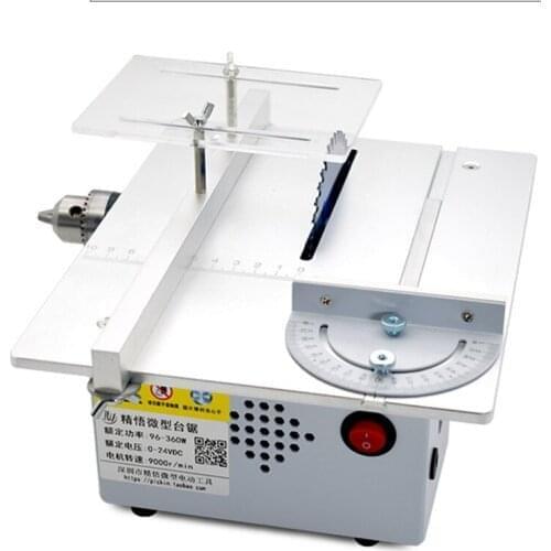 Mini Table Saw Handmade Woodworking DIY Model Electric Polishing Cutting Tool Aluminum Alloy Circular Saw Blade 7000 rpm DC24V