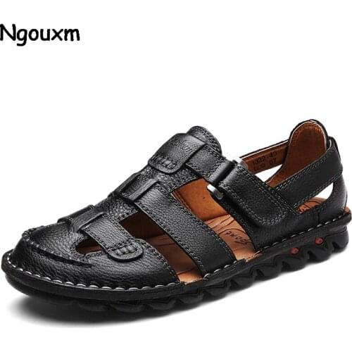 Мужские кожаные сандали Ngouxm China At AliExpress