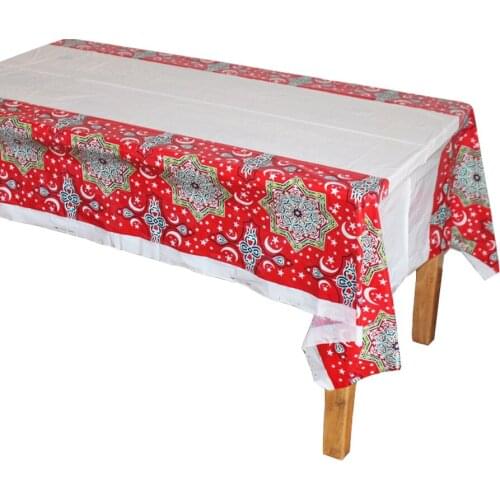 Disposable Plastic Table Cloths Eid al-Fitr Ramadan Table Cover Tablecloth Waterproof For Moslem Islamism Decoration 180*108cm