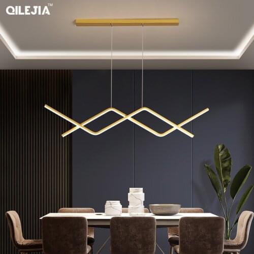 Luxury chandelier modern restaurant chandelier golden black bar table lamp Nordic creative minimalist led designer chandelier