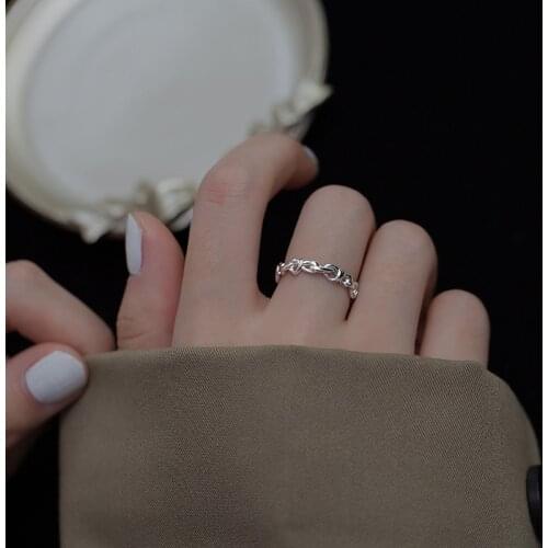 Luxury Heart Shape Genuine 925 Sterling Silver Open Adjustable Rings for Women Trendy Fine Jewelry Gift for Girlfriend YRI208