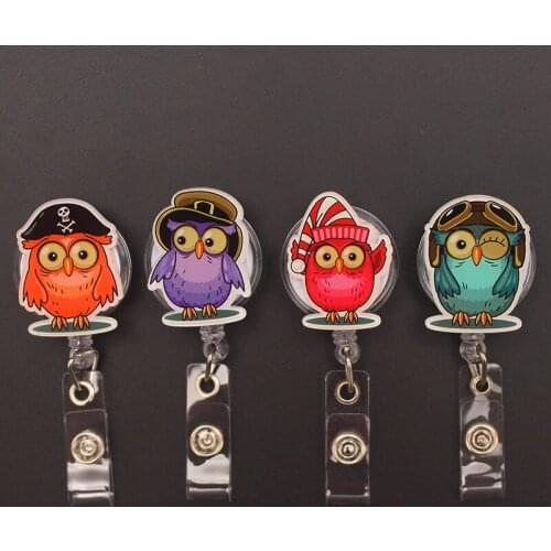 Cute Owl Style Retractable Badge Reel For Nurse & Doctor Card Holder Office & Hospital Supplies Boy & Girl Name Card