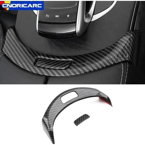 Car Styling Center Console Armrest Box Buttons Frame Decoration Stickers Trim For Mercedes Benz W205 X253 C Class GLC 2015-2020