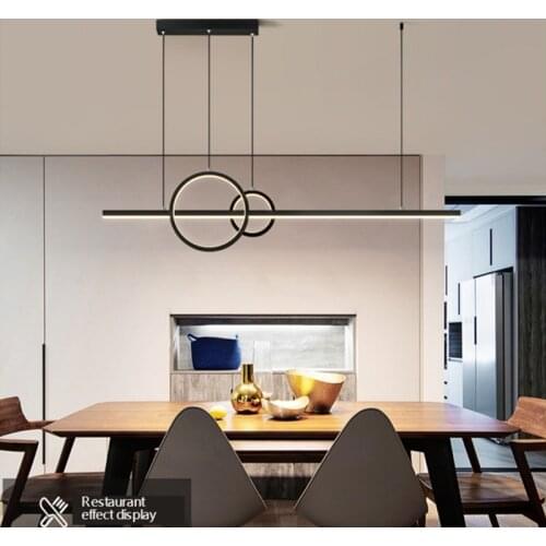 1.2m Nordic Style Led Chandelier with Remote Control Kitchen Creative Bar Table Dining Home Decor Minimalist Indoor Lighting