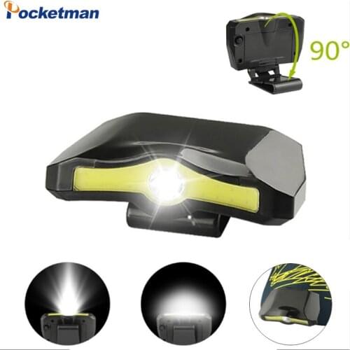 XPE+COB LED Cap Light Clip Headlamp Flashlight Miners Lamp for Hiking Camping Reading Light Fishing Cycling Head Lamp AAA