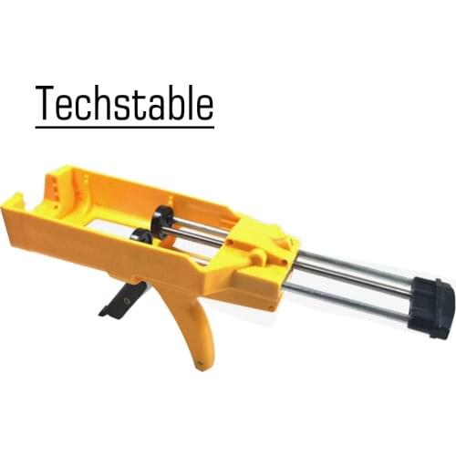 TECHSTABLE high quality Yellow Double Pipe Manual Glue Gun Sausage Labor-saving Caulking Gun