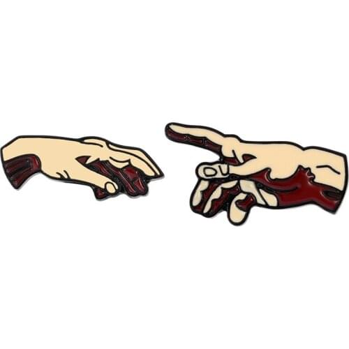 Creativity The Creation of Adam Brooches Fashion Enamel Lapel Pin Collection Art Lapel Pins Shirt Backpack Badge Collar Decorate