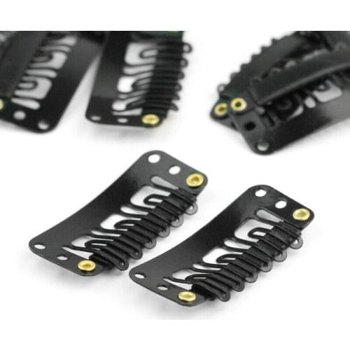 20Pcs U-Shape Wig Clips 32mm Snap Clips for Hair Extensions Wire Weave Toupee Wig 9 Teeth Wig Clips Hairstyle Accessory Tools