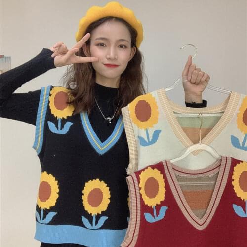 Women Sweater Vest Spring Autumn Sleeveless Waistcoat Sweater Top Loose Knitted Vest Waistcoat Outer Wear Vest Coat For Women
