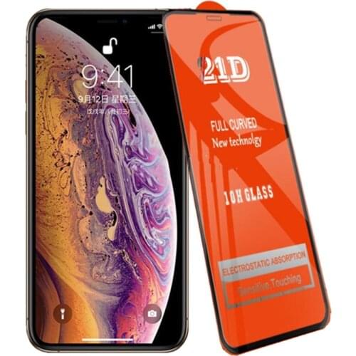 10pcs 21D Full Glue Coverage Tempered Glass Guard Screen Protector Film For iPhone 12 Mini 11 Pro Max XS XR X 8 7 6 6S Plus SE