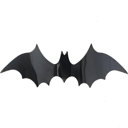 12pcs Halloween 3D Black Bat Wall Stickers Halloween Party DIY Decorative Wall Decal Halloween Horror Bats Removable Stickers