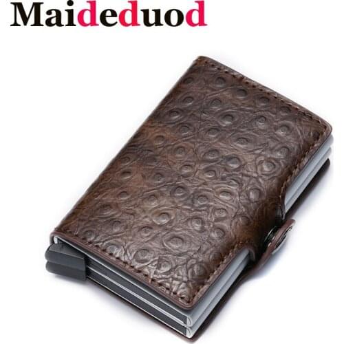 2020 New PU Leather Card Holder Anti RFID Men Credit Card Holder Metal ID Card Case Aluminium Card Protection Travel Wallet