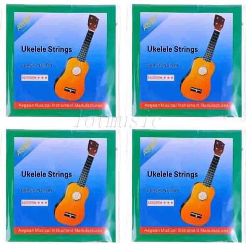 Kmise Ukulele Strings Set Guitar Strings Nylon Black Guitar Parts Accessories for Ukulele Uke Hawaii Guitar 4 Set