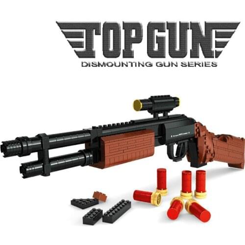 527pcs Building Blocks The M870 Rifle Super Military Assembled Classic Boys Boys Simulation CS Gun Model