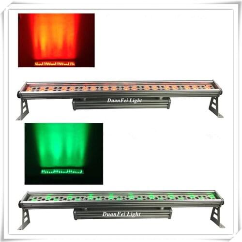 6 Pieces 72x3w waterproof led bar wash light tower building led wall washer ip65 dmx rgbw led wall washer