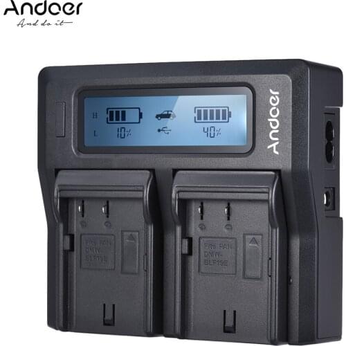 Andoer DMW-BLF19E Dual Channel LCD Camera Battery Charger for Lumix DC-GH5 DMC-GH3 DMC-GH3K DMC-GH4 DMC-GH4K