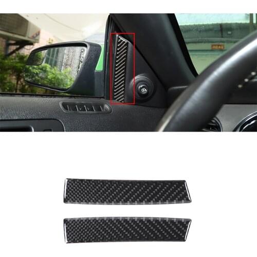 A-pillar Inner Decorative Stickers for Ford Mustang 2009 2010 2011 2012 2013 Car Interior Accessories Red/Black Carbon Fiber