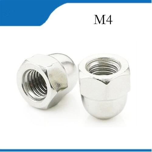 Free shipping 100pcs M4 Acorn Dome Nuts DIN1587 Hex Head Decoration Cap Nut Stainless steel / carbon steel nuts,nut