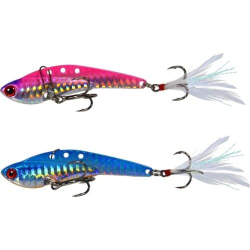 1PCS VIB Sequins Fishing Lure Metal Swim Minnow Wobbler 13g-30g Artificial Crankbait Winter Sea Fishing Floating Swivel Bait