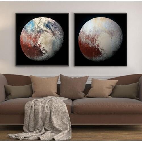 GoldLife Planets Wall Art Clearest Photo of Pluto Canvas Painting Nordic Posters Prints Wall Pictures For Living Room Decor