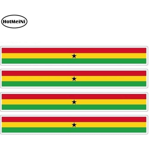 HotMeiNi 13cm x 1.7cm 4pcs Car Stripe Motorcycle Racing Flag Sticker Skateboard Decal Bike Moto Tuning Ghana Car Stickers